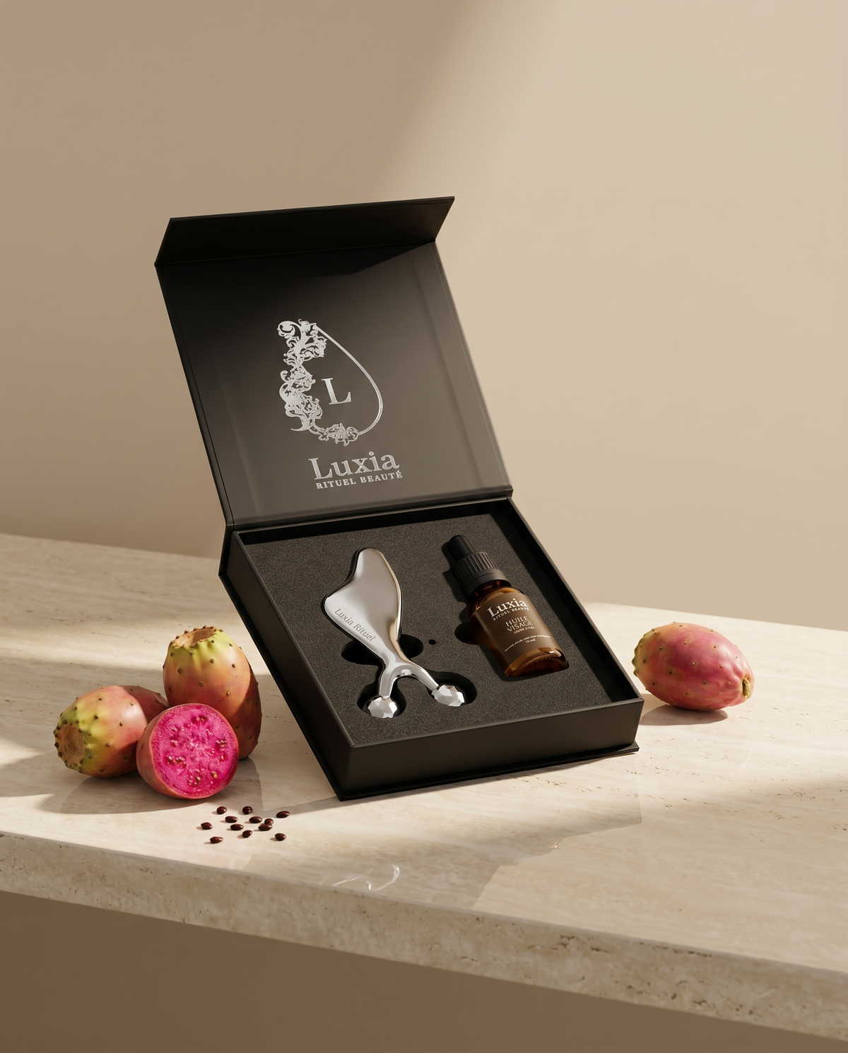 Coffret Duo Gua-sha & Huile Luxia