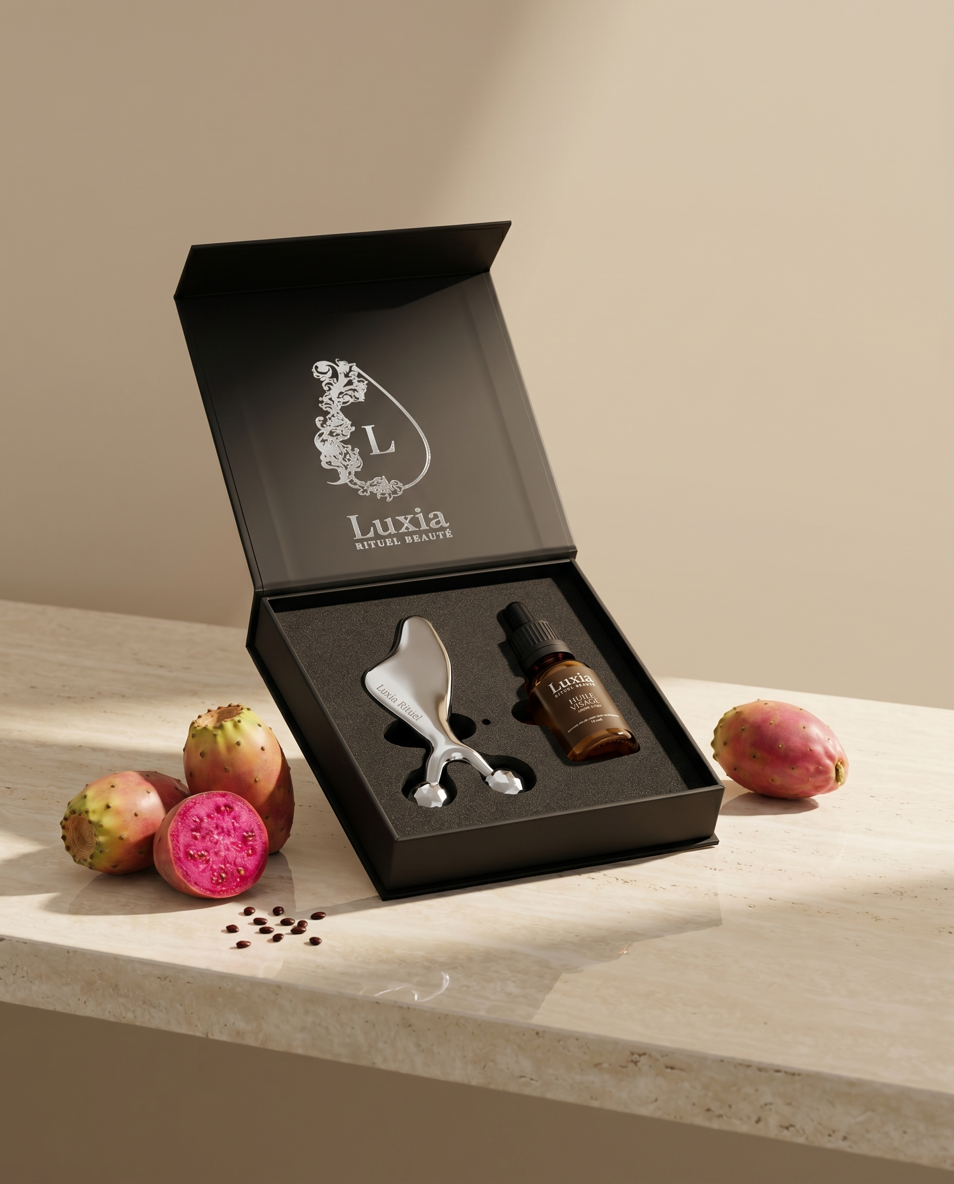Coffret Duo Gua-sha & Huile Luxia